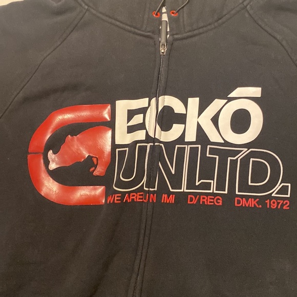 ECKO UNLIMITED MENS FULL ZIP HOODIE SIZE 2X-LARGE COLOR BLACK - Picture 3 of 11